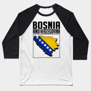 Bosnian Map, Bosnia Flag, Bosnia and Herzegovina, Bosnia Baseball T-Shirt